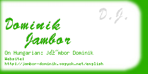 dominik jambor business card